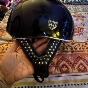 Harley-Davidson Glossy Black Helmet with Studded Strap